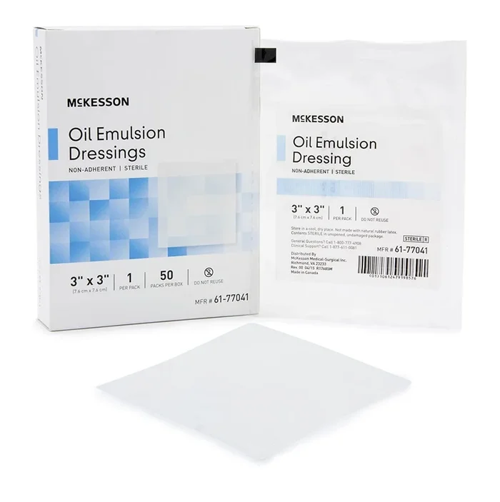 McKesson Oil Emulsion Impregnated Gauze Non-Adhering Dressing, 3″ x 3″ – Box of 50