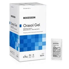 McKesson Oral Pain Relief 20% Strength Benzocaine Oral Gel 0.75 Gram, 75/BX