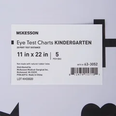 McKesson Preschool Eye Test Chart 20 Foot Measurement Acuity Test, 1/EA - Image 2