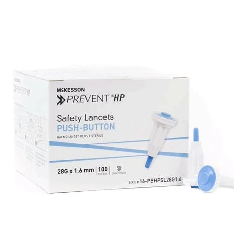 McKesson Prevent HP Safety Lancets With Push Button