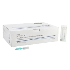 McKesson Prevent HT Blood Collection Needle with Holder 21 Gauge 1-1/4 Inch Needle Length Safety Needle Without Tubing Sterile, 100/BX