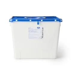 McKesson Prevent® Pharmaceutical Sharps Container, White Base, 13-1/2 H X 17-3/10 W X 13 L Inch, Vertical Entry, 8 Gallon