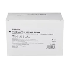 McKesson Respiratory Therapy Solution Sodium Chloride, Preservative Free 0.9% Solution Unit Dose Vial 15 mL, 48/BX - Image 2