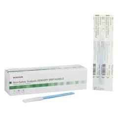 McKesson Scalpel No. 15 Stainless Steel / Plastic Sensory Grip Handle Sterile Disposable, 10/BX