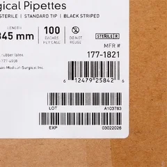 McKesson Serological Pipette 50 mL 0.5 mL Graduation Increments / 9 mL Negative Graduations Sterile, 100/CS - Image 3
