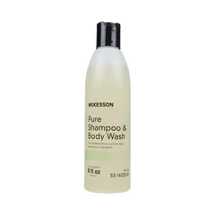 McKesson Shampoo and Body Wash Pure 8 oz. Squeeze Bottle Unscented, 48/CS