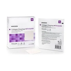McKesson Silver Collagen Dressing 2 X 2 Inch Square Sterile, 1/EA