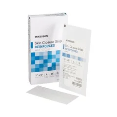 McKesson Skin Closure Strip 1 x 5″ Nonwoven Material Reinforced Strip White, 100 EA/CS