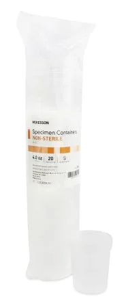 McKesson Specimen Container Polypropylene Without Closure 4 oz. NonSterile -500 Per Case