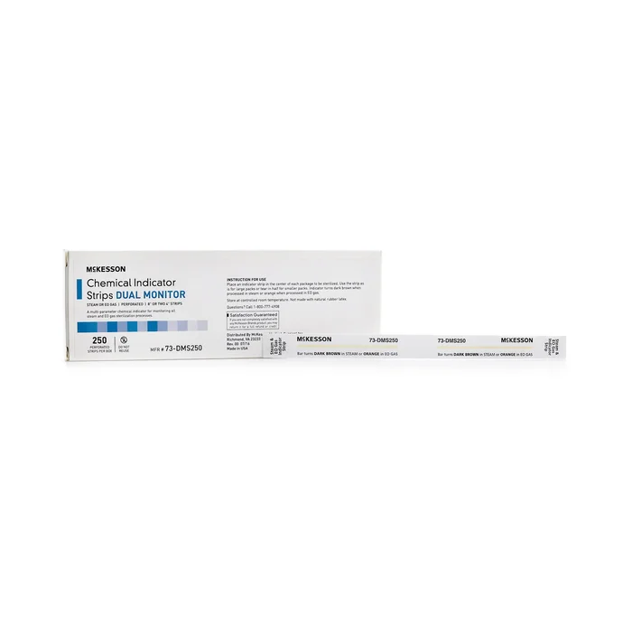 McKesson Sterilization Chemical Indicator Strip Steam / EO Gas 8 Inch Length