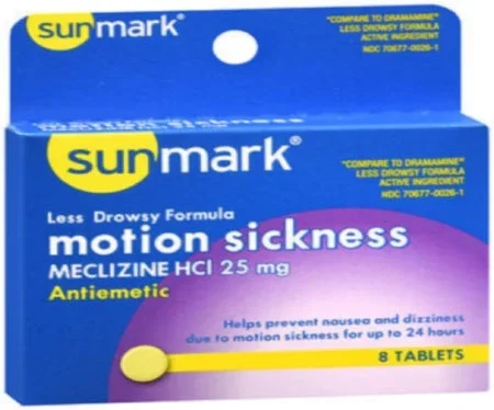 McKesson sunmark Nausea Relief 25 mg Stength Tablet 8 per Box – 70677002601