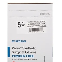 McKesson Surgical Glove Perry® Sterile Green Powder Free Polyisoprene Hand Specific Smooth Chemo Tested Size 5.5, 50PR/BX - Image 2