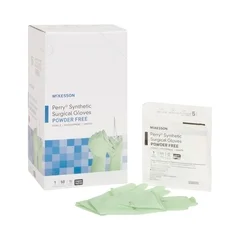 McKesson Surgical Glove Perry® Sterile Green Powder Free Polyisoprene Hand Specific Smooth Chemo Tested Size 5.5, 50PR/BX