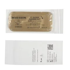McKesson Suture with Needle Absorbable Uncoated Undyed Suture Chromic Gut Size 4 – 0 30 Inch Suture 1-Needle 19 mm Length 3/8 Circle Reverse Cutting Needle, 1/BX - Image 2