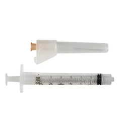 McKesson Syringe with Hypodermic Needle Prevent® SG 3 mL 25 Gauge 1 Inch Detachable Needle Sliding Safety Needle, 1/EA, 50/BX