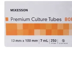 McKesson Test Tube Round Bottom Plain 13 X 100 mm 7 mL Without Color Coding Without Closure Glass Tube, 1000/CS - Image 4