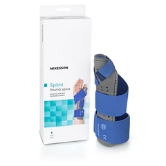 McKesson Thumb Splint Adult Large / X-Large Hook and Loop Strap Closure Right Hand Blue / Gray, 1/EA