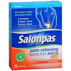 McKesson Topical Pain Relief Salonpas Gel-Patch Hot 0.025% – 1.25% Strength Capsaicin / Menthol Patch 6 per Box, 6/BX