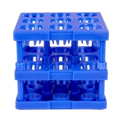 McKesson Tube Cube Rack McKesson 9 Place 8 to 16 mm Tube Size Blue 3 X 3 X 3 Inch, 4 EA/BX