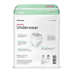 McKesson Unisex Adult Absorbent Underwear Pull On with Tear Away Seams 2X-Large Disposable Moderate Absorbency, 12/BG - Image 2