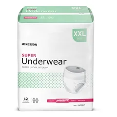 McKesson Unisex Adult Absorbent Underwear Pull On with Tear Away Seams 2X-Large Disposable Moderate Absorbency, 12/BG