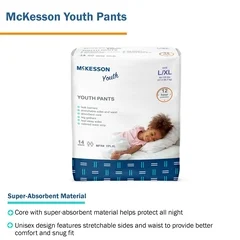McKesson Unisex Youth Absorbent Underwear McKesson Pull On with Tear Away Seams Large / X-Large Disposable Heavy Absorbency, 56 EA/CS - Image 3