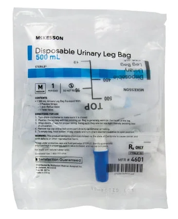 McKesson Urinary Leg Bag Anti-Reflux Valve Vinyl – 48 Per Case