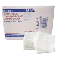 McKesson USP Type VII Gauze Sponge Ducare Cotton 8-Ply 4 x 4″ Square NonSterile, 4000 EA/CS