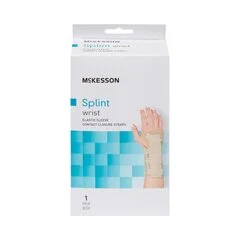 McKesson Wrist Brace Low Profile / Contoured / Wraparound Aluminum / Cotton / Elastic Left Hand Beige Small, 1/EA - Image 2