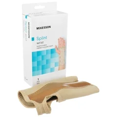 McKesson Wrist Brace Low Profile / Contoured / Wraparound Aluminum / Cotton / Elastic Left Hand Beige x-Large, 1/EA - Image 4