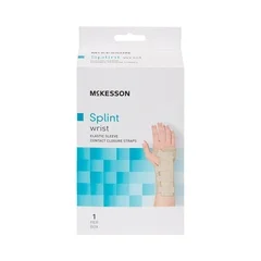McKesson Wrist Brace Low Profile / Contoured / Wraparound Aluminum / Cotton / Elastic Left Hand Beige x-Large, 1/EA - Image 2