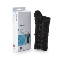 McKesson Wrist Brace with Thumb Spica Right Hand Black One Size Fits Most, 1/EA