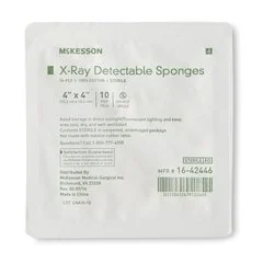 McKesson X-Ray Detectable Gauze Sponge Cotton 16-Ply 4 X 4 Inch Square Sterile, 72/CS