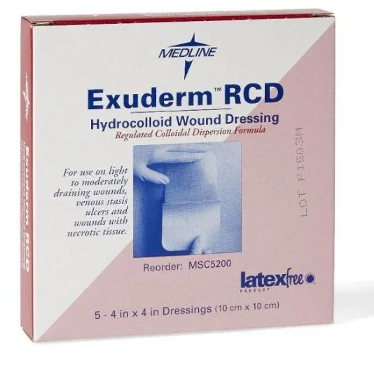 Med-Tech Resources Exuderm RCD Hydrocolloid Dressing 4 X 4 Inch Square Sterile – SC5200