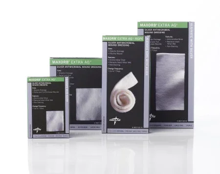 Med-Tech Resources Maxorb Extra Ag+ Calcium Alginate Dressing with Silver 4 X 8 Inch Rectangle Sterile – SC9448EP