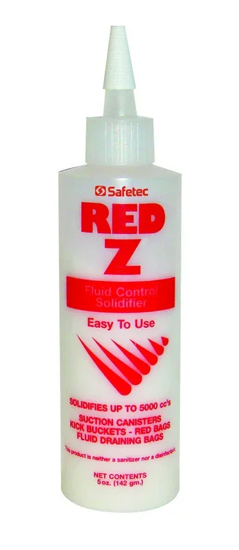 Medegen Medical Products LLC Red Z Fluid Solidifier 5000cc Pointed-Tip Bottle 5 oz. – P00-41105