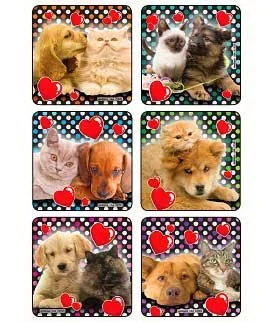 Medibadge Kids Love Stickers 90 Per Unit Lovable Dog N Cat Photos , Assorted Sticker – 2904