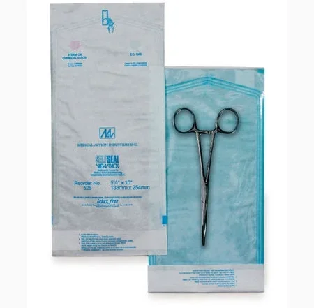 Medical Action Industries Tyvek Sterilization Pouch EO Gas / Steam 10 X 15 Inch Transparent / White Self Seal – 661