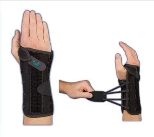 Medical Specialties Wrist Lacer II Wrist Support Polypropylene Felt / Suede / Aluminum Left Hand Black X-Large – 223326