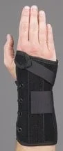 Medical Specialties Wrist Lacer Wrist Splint Palmar Stay Suede Leather / Polypropylene Felt Left Hand Black X-Large – 223926