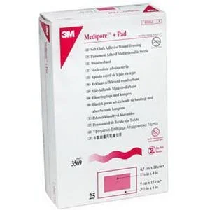 Medipore +Pad Soft Cloth Adhesive Dressing 3-1/2″ x 8″