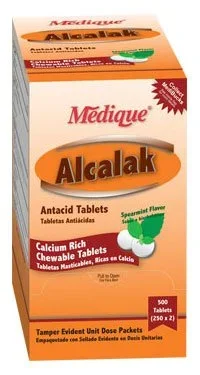 Medique Products Alcalak Antacid 420 mg Strength Chewable Tablet 200 per Box – 10147