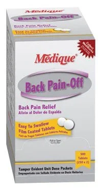 Medique Products Back Pain-Off Pain Relief 290 mg – 250 mg – 50 mg Strength Magnesium Salicylate / Acetaminophen / Caffeine Tablet 250 per Box – 7313