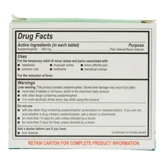 Medique Products Pain Relief APAP Extra Strength 500 mg Strength Acetaminophen Unit Dose Tablet 12 per Box, 600/CS - Image 3