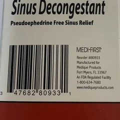 Medique Products Sinus Relief Medi-First 10 mg Strength Tablet 100 per Box, 100/BX - Image 4