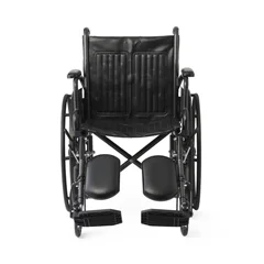 Medline 18 Wide K1 Basic Vinyl Wheelchair with Swing-Back Desk-Length Arms and Elevating Leg Rests, 1/EA