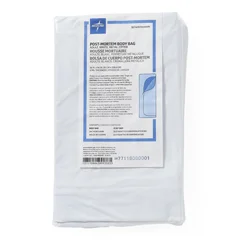 Medline Adult Body Bag with Metal Zipper, PVC, 200 lb. Limit, White, 36 x 90, 1/EA