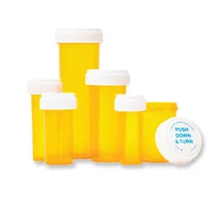 Medline Amber Prescription Vial with Reversible Cap, 8 Dram, 410/Case, 410 EA/CS