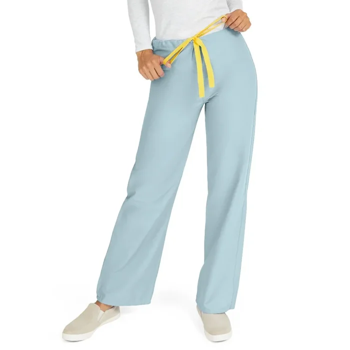 Medline AngelStat Unisex Reversible Drawstring Waist Scrub Pants With Angelica – Misty Green