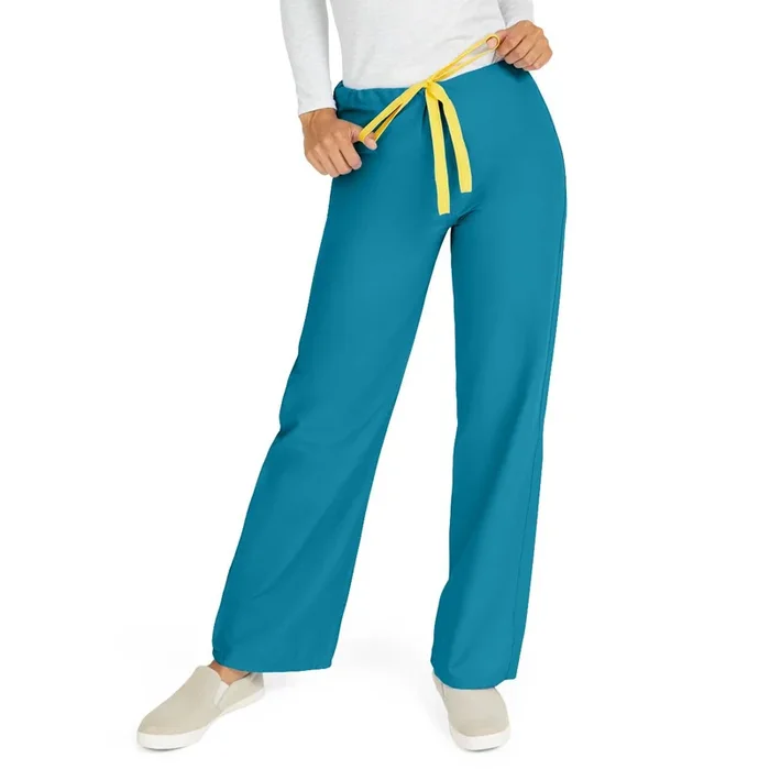 Medline AngelStat Unisex Reversible Drawstring Waist Scrub Pants with Medline Color-Coding- Peacock